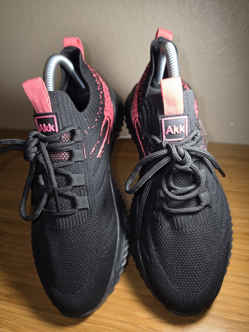 Women's Black & Pink Knit Slip-On Sneakers - Picture 9 of 14